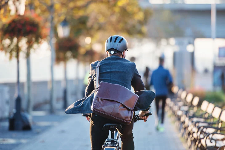 man riding a bike